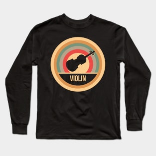 Retro Vintage Violin Gift For Violinists Long Sleeve T-Shirt